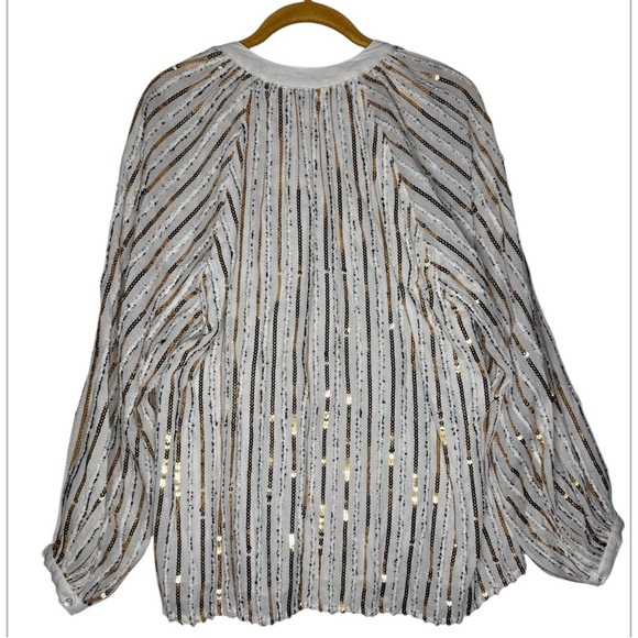 Johnny Was Jade Eden Sequin Top | Size Large - Picture 8 of 10